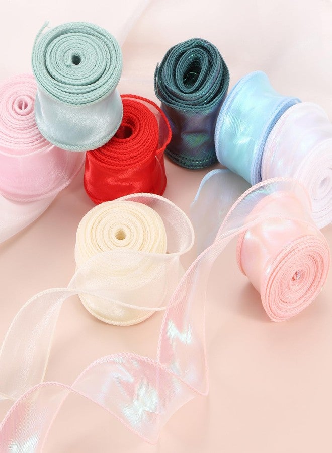 Pmeixcy Organza Ribbon Roll, Bows for Decoration, Ribbon, 4 Pcs Fish Tail Organza Ribbons - 4cm x 9m Pink Ribbons for Valentine's Gift Wrapping, Flower Bouquets & DIY Crafts - Image 5